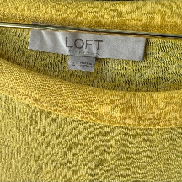 NWT LOFT Yellow Flutter Sleeve Ruffled Tee - Picture 5 of 5